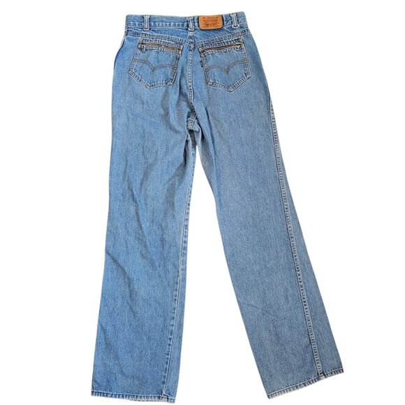 VTG 80s Levis Womens Blue Jeans Straight Leg High Waisted Western Sz 6 X‎ 32 - Picture 6 of 11